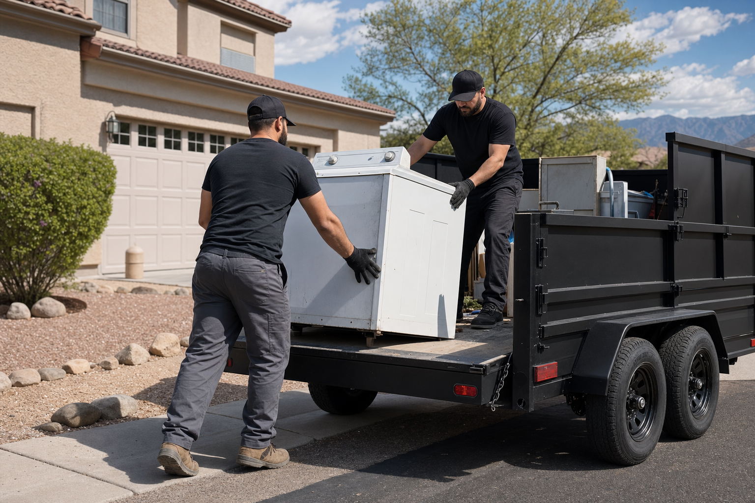 Appliance pickup during a residential junk-removal visit